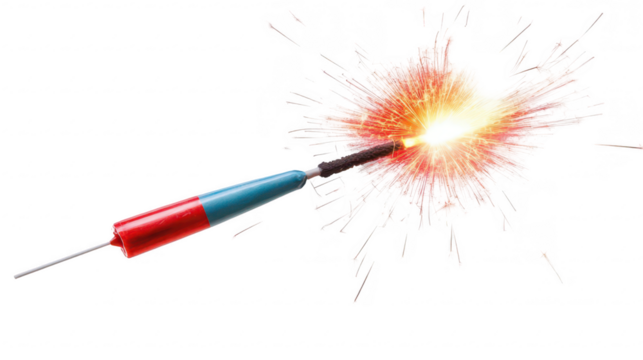 Firework Rocket Icon for Festive Celebrations, New Year Theme, PNG File, Transparent Background