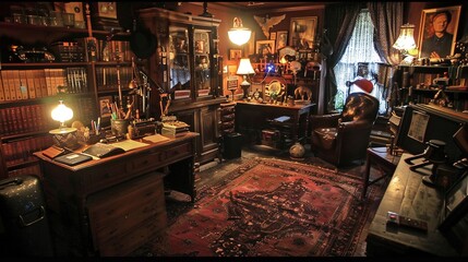 A paranormal investigators office filled with cursed objects