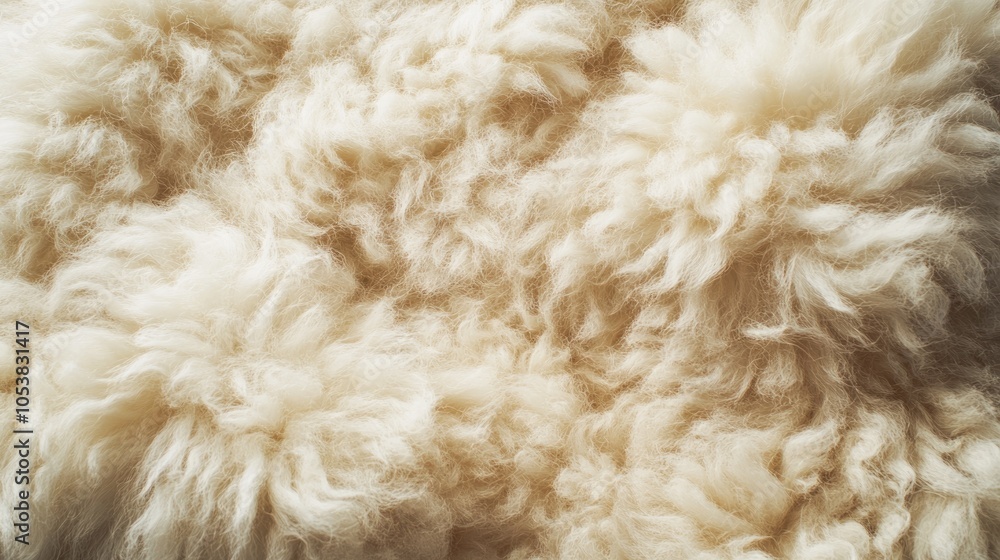 Poster close up of fluffy sheep wool featuring an extended pile ideal for banners or designs with ample cop