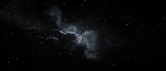 Obraz premium A black and white photo of a starry sky