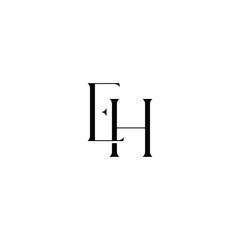 EH monogram logo design letter text name symbol monochrome logotype alphabet character simple logo