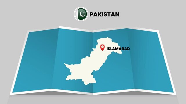 pakistan map travel with capital pin tag location design Illustration