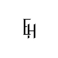 EH monogram logo design letter text name symbol monochrome logotype alphabet character simple logo