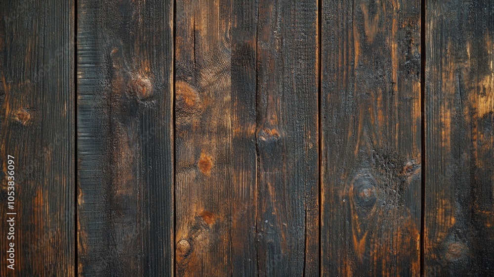 Poster aged rustic brown wood texture featuring a dark timber surface ideal for backgrounds or flooring set
