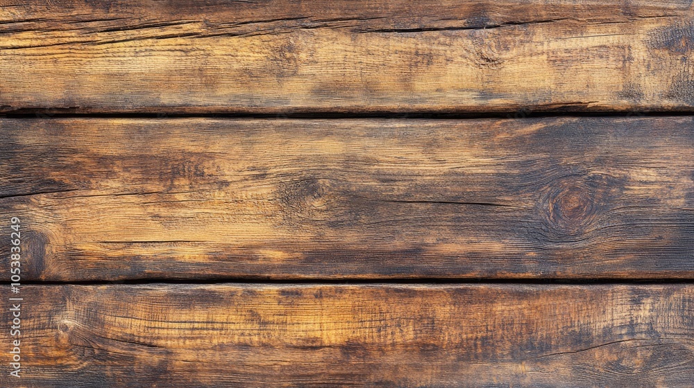 Poster aged brown rustic wooden texture background in a panoramic format