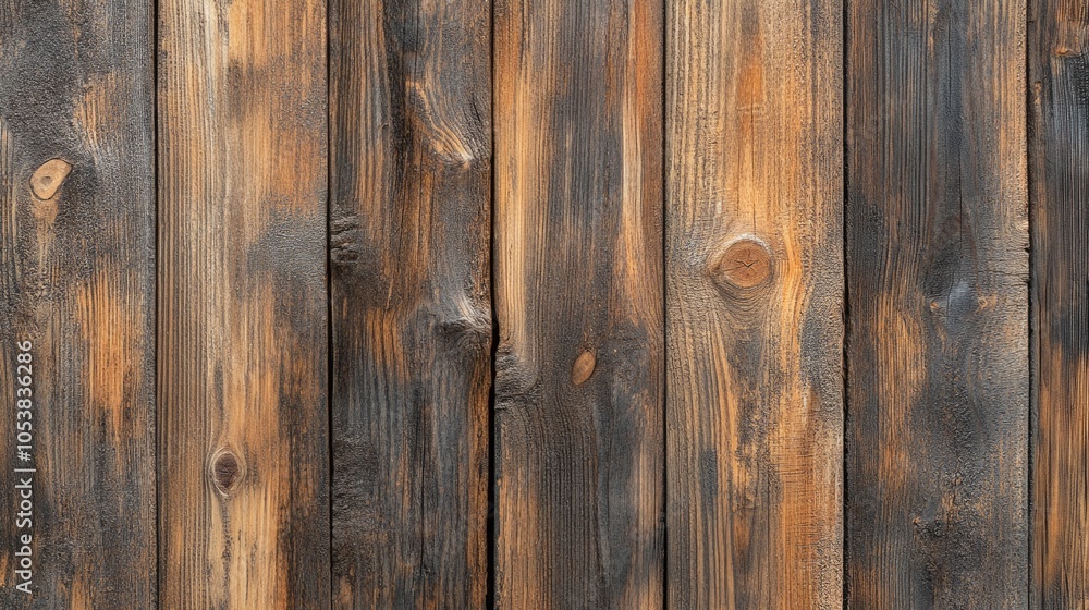 Poster aged brown rustic wooden texture background in a panoramic format
