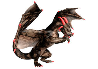 Fototapeta premium 3D Rendering Fairy Tale Dragon on White