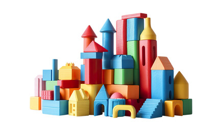 Obraz premium Toy Building Set isolated on transparent background, PNG 