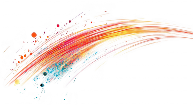 Radiant Fireworks Trails for Festive Celebration, New Year Theme, PNG File, Transparent Background