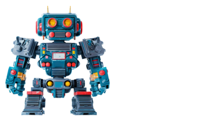 Toy Robot isolated on transparent background, PNG