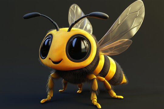 cute bee 3d by generative ai