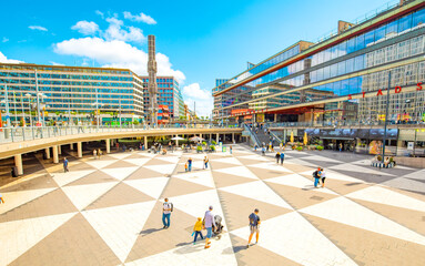 Central Sergel's Square (Sergels Torg) in Stockholm city, Sweden