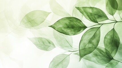 Obraz premium Soft Green Leaves on Light Background