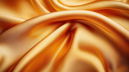 Fototapeta premium Close-up texture of natural gold silk. Light Golden fabric smooth texture surface background. Smooth elegant gold silk in Sepia toned. Texture, background, pattern, template.