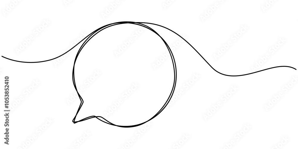 Poster speech bubble single line icon, speech bubble continuous line icon, chat single line icon, speech bu