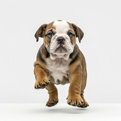 Obraz premium English Bulldog Puppy Dog, Cute Playful Pet, Isolated on White Background 