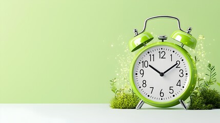 Colorful and Glowing of an Alarm Clock Ringing Representing the Switch to Summer Time and the Transition Between Seasons