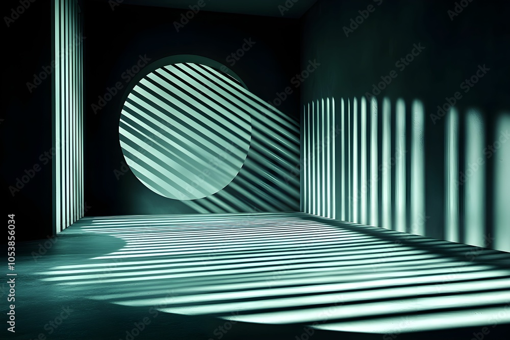 Aufkleber light and shadow patterns in a minimalistic interior space