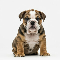 Obraz premium English Bulldog Puppy Dog, Cute Playful Pet, Isolated on White Background 