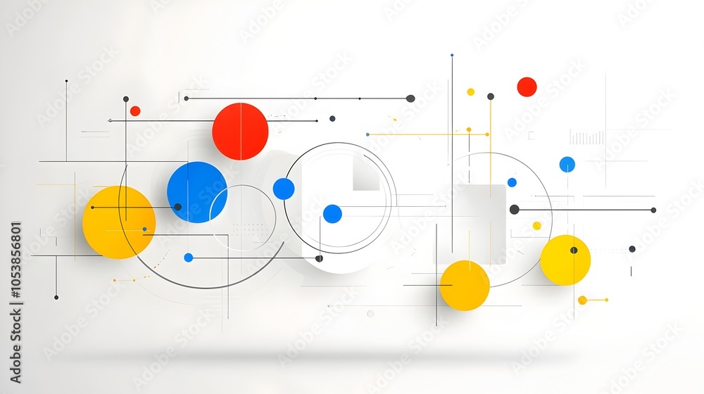 Poster Minimalist Abstract Background with Intersecting Geometric Shapes and Bold Circles Ideal for Innovative Business or Technology Presentations Websites and Digital Designs