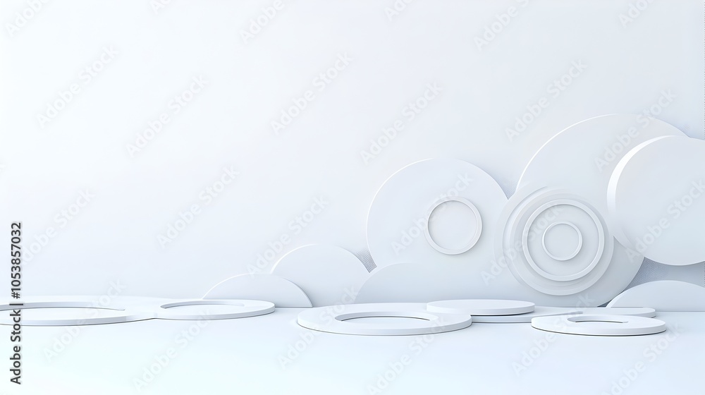 Aufkleber Elegant Geometric Abstract Background with Concentric Circles and Smooth Gradients Perfect for Technology Corporate or Business Presentation Designs