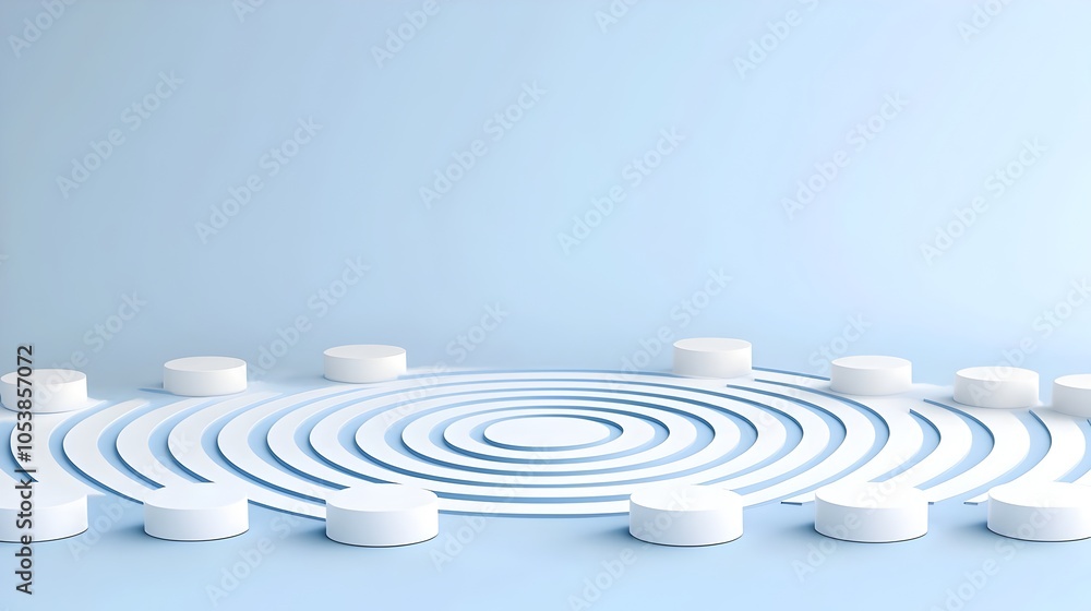 Aufkleber Striking geometric abstract background featuring concentric circles with a smooth gradient effect creating a polished and sophisticated look ideal for business technology and digital presentations