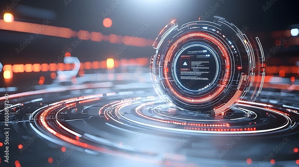Aufkleber Futuristic abstract design featuring glowing geometric circles and soft shadows ideal for a technology forward business presentation or digital backdrop