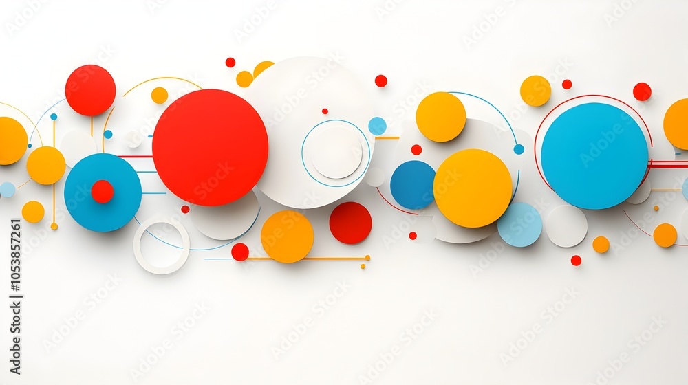 Poster Striking abstract background featuring a modern vibrant pattern of overlapping geometric circles in a harmonious color palette  Suitable for business presentations technology projects