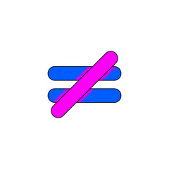 Fototapeta premium Not Equal Symbol Colorful