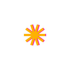 Colorful Asterisk  Sunburst Design
