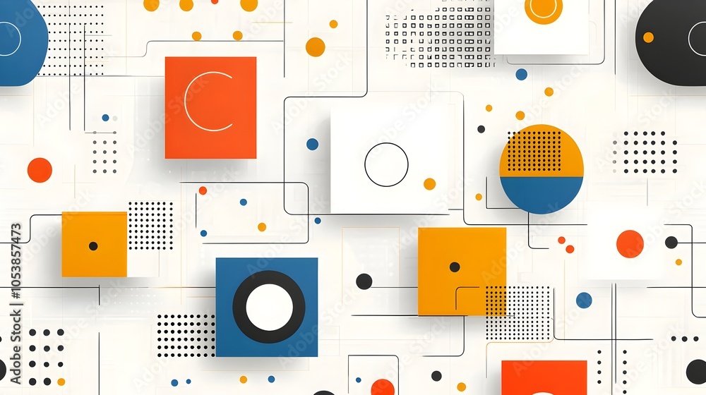 Poster Stunning abstract geometric background with overlapping colorful circles perfect for modern business technology or digital presentations