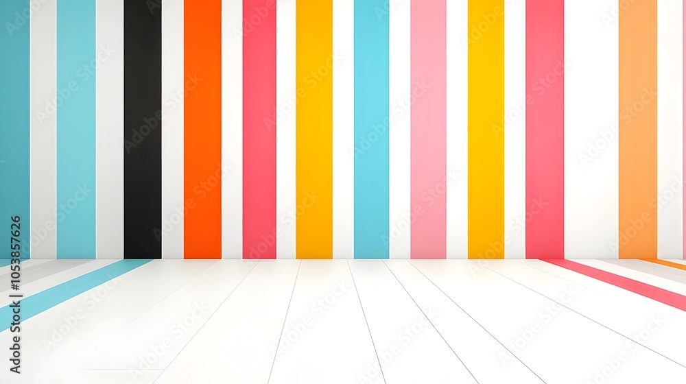 Poster vibrant colorful pop art abstract background with bold striped patterns for use in banners posters f