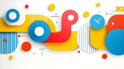 Obraz premium Captivating abstract background featuring a dynamic composition of vibrant lines stripes and geometric shapes in a bold contemporary pop art style Suitable for modern cover designs