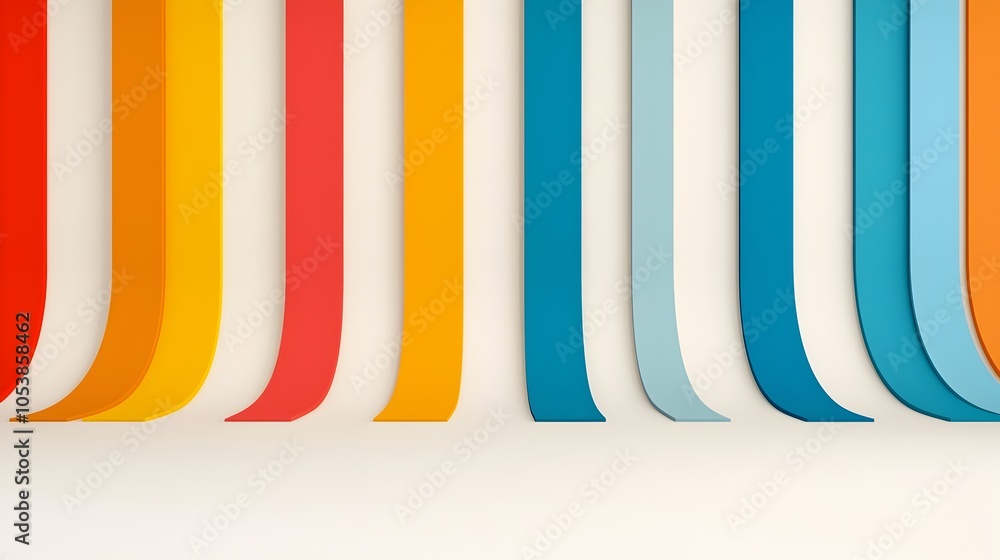 Poster Vibrant pop art inspired abstract background with bold stripes and lines in a range of bright saturated colors  Ideal for use as a dynamic eye catching design element in modern flyers banners covers