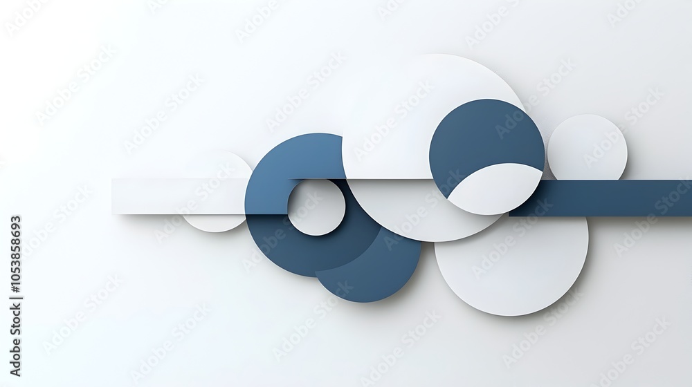 Fototapete Sleek and Futuristic Modern Abstract Composition with Overlapping Circular Shapes Perfect for Business or Tech Presentation Purposes