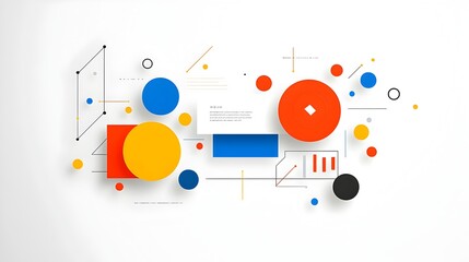 Minimalist abstract background featuring bold intersecting circles and geometric shapes ideal for innovative business technology or corporate presentations and digital designs