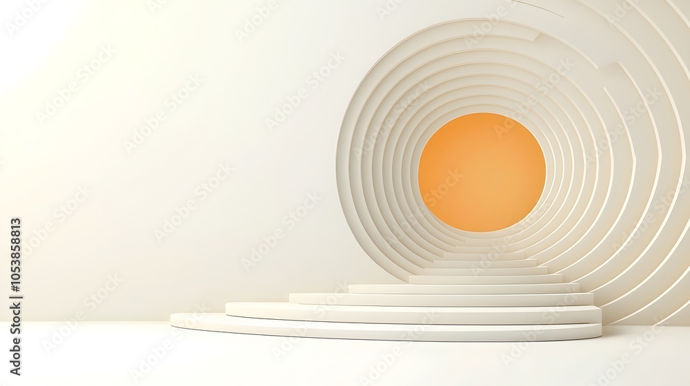 Poster Stunning geometric abstract background featuring concentric circles and smooth gradients in a polished modern style  This versatile design is perfect for business presentations