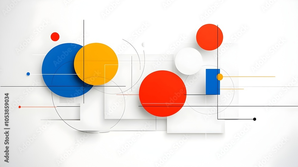 Poster Striking abstract background with crisp geometrically arranged circles in a structured yet dynamic composition suitable for a variety of business technology and cutting edge creative applications