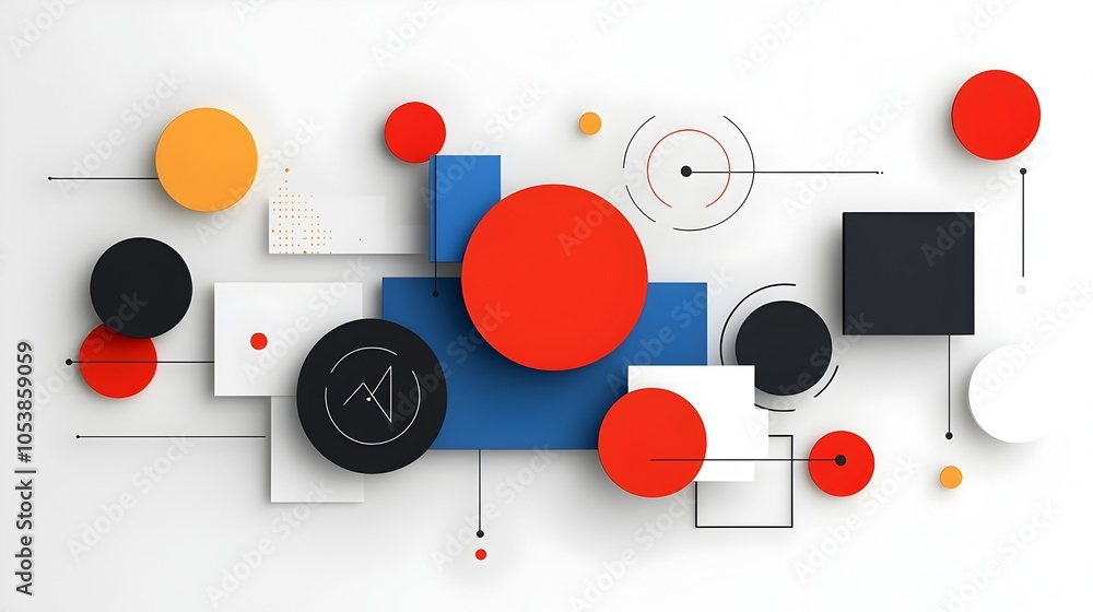 Aufkleber Striking abstract background with bold dynamic geometric circles in a structured modern arrangement  Ideal for cutting edge business technology and digital marketing design themes