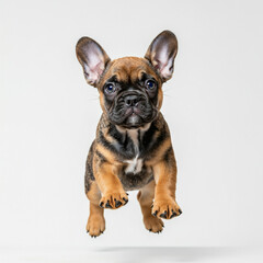 Obraz premium French Bulldog Puppy Dog, Cute Playful Pet, Isolated on White Background 