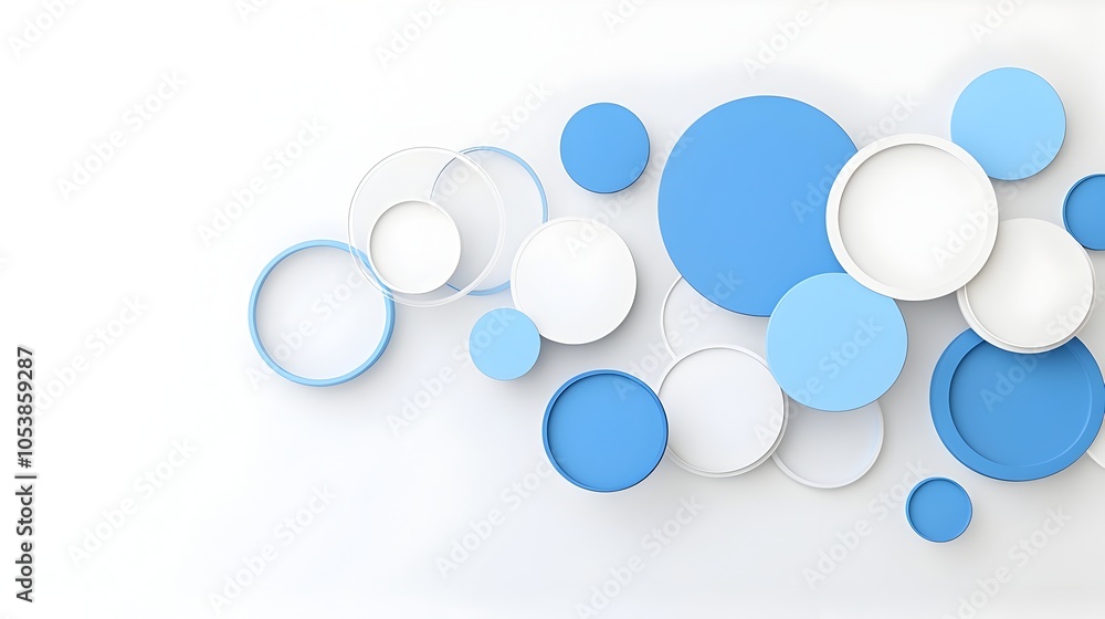 Poster Captivating abstract composition featuring dynamic overlapping circles in a smooth modern layout designed for high tech or business presentation backgrounds  The minimalist
