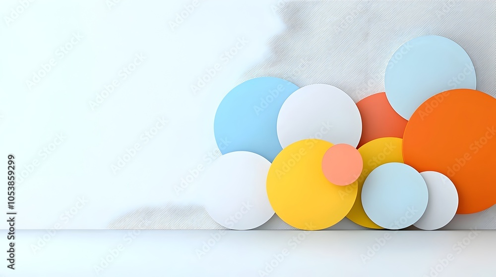 Poster Dynamic abstract design featuring overlapping circles in a smooth modern layout  This visually striking background is perfect for high tech business or professional digital presentations websites