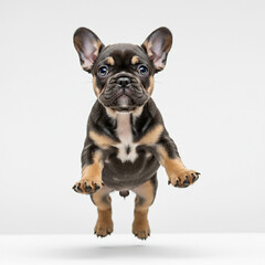 Obraz premium French Bulldog Puppy Dog, Cute Playful Pet, Isolated on White Background 