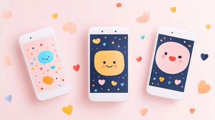 Communicate effortlessly on your smartphone. Send and receive messages seamlessly through user-friendly apps. The intuitive chat interface, depicted by charming speech bubbles