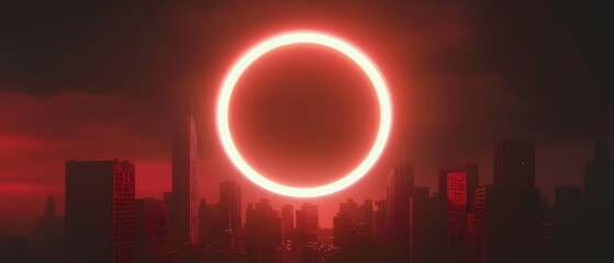 Dark Vortex Above City Skyline at Dusk