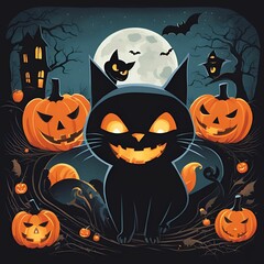 halloween background with pumpkin