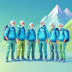 group of people in a row