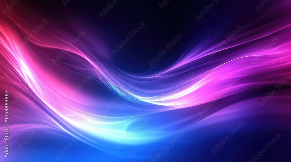 Poster dynamic image of vibrant, flowing abstract waves, creating an energetic and colorful scene with dept