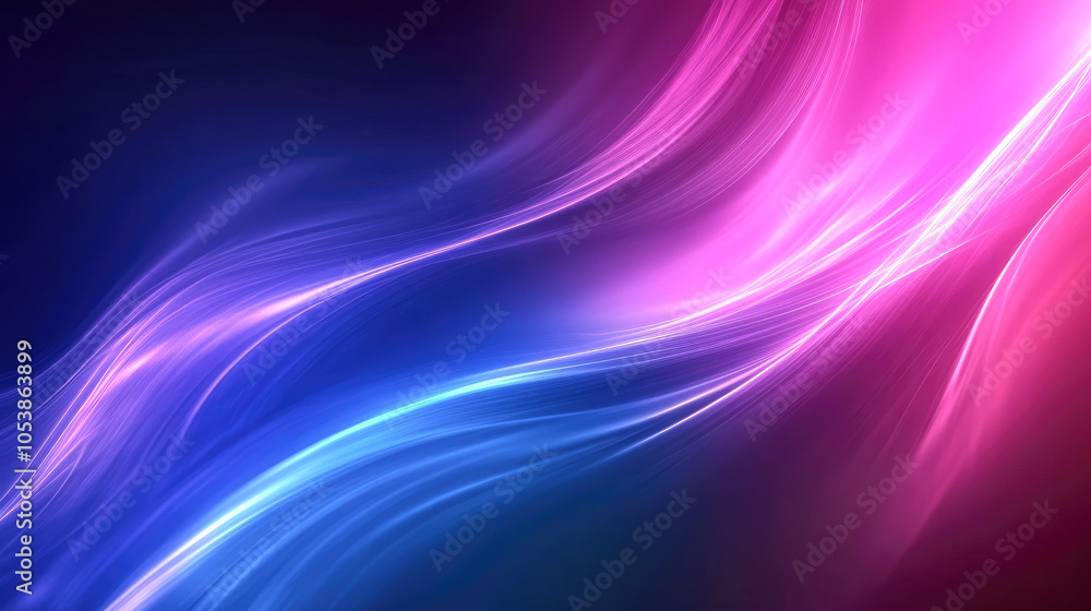 Poster abstract waves of flowing luminous colors blend into each other seamlessly, creating a sense of move