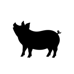 Pig Silhouette Collection vector illustration on white Background